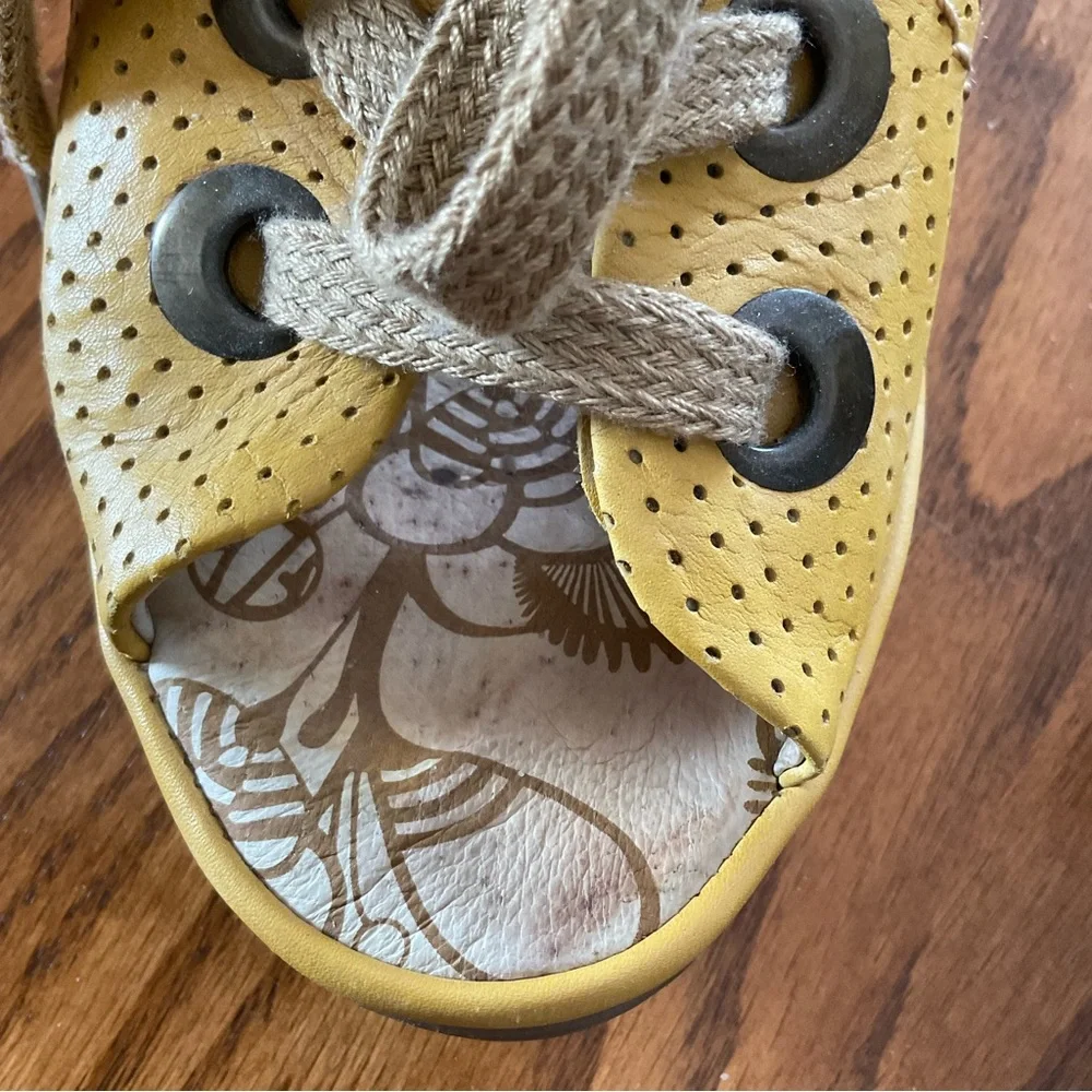Fly London Lace-Up Wedge Sandals, Women’s Sz 37 (US 6.5-7)